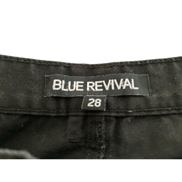 BLUE REVIVAL Cargo Jeans Color-block Blue Black Zippers Size 28 - Picture 4 of 9